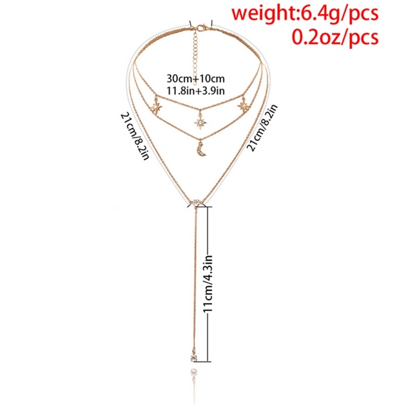 💕 Last one Moon N Star Long Necklaces - Picture 4 of 14